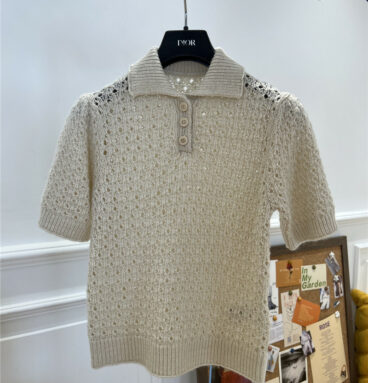 dior hollow knitted short sleeves