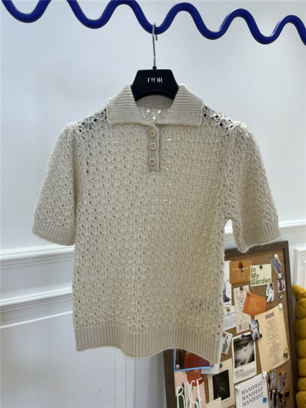 dior hollow knitted short sleeves
