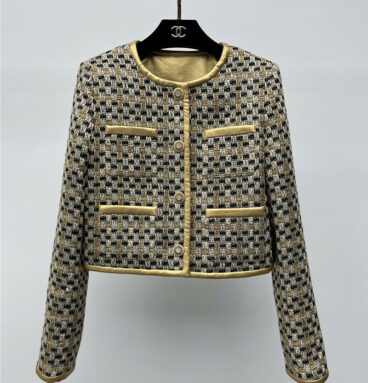 chanel gold tweed jacket