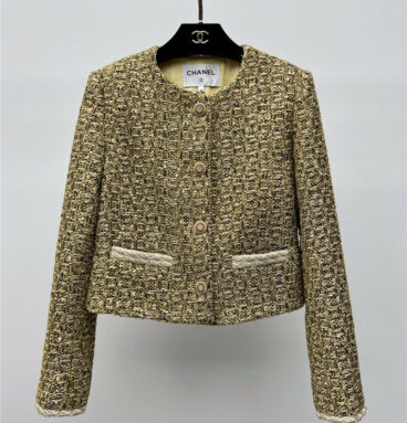 chanel gold tweed jacket
