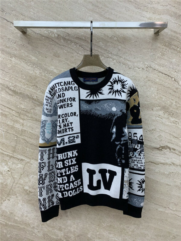 louis vuitton LV new comic jacquard pullover sweater