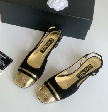 chanel new low heel square toe shoes