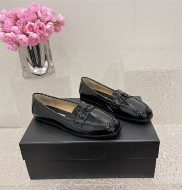 chanel new double c buckle logo loafers