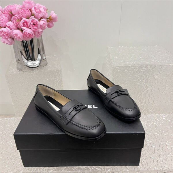 chanel new double c buckle logo loafers