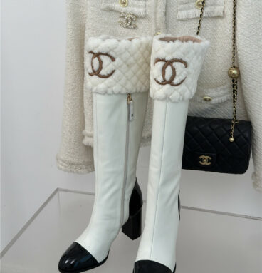 chanel double c thick heel boots