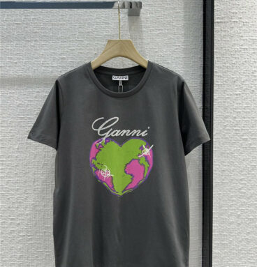 GANNI heart-shaped printed T-shirt