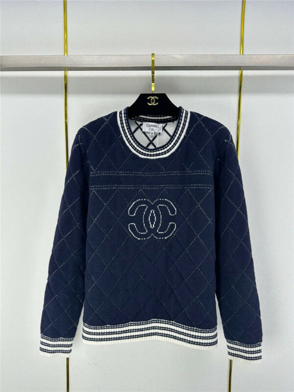 chanel plaid knitted pullover