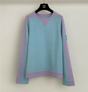 chanel color block pullover sweater