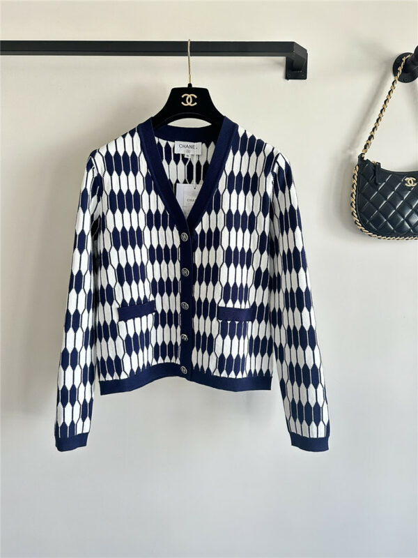 gucci new color block jacquard knitted cardigan
