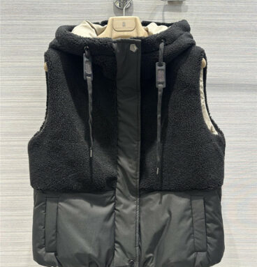 BC wool patchwork design vest down jacket