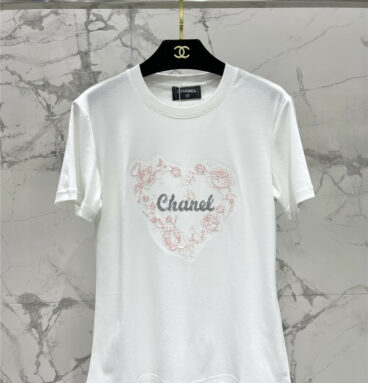 chanel colorblock embellished short-sleeved t-shirt