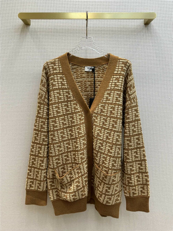 fendi classic FF jacquard knitted jacket