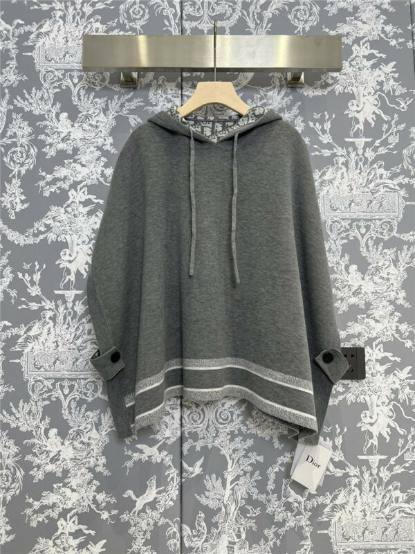 dior classic popular double-sided cashmere hooded cape
