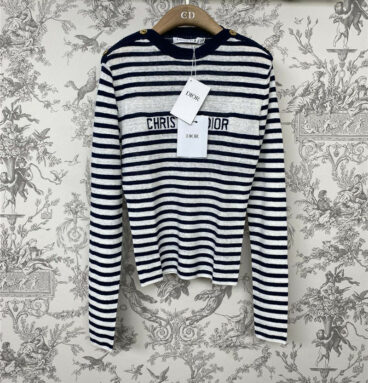 dior new lucky star striped knitted long sleeves