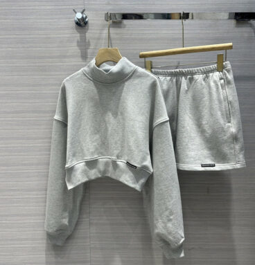 alexander wang short sweatshirt + small skirt suit