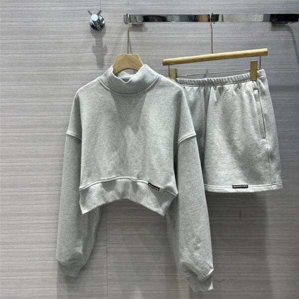 alexander wang short sweatshirt + small skirt suit