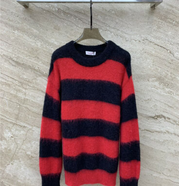 valentino red and black striped knitted sweater