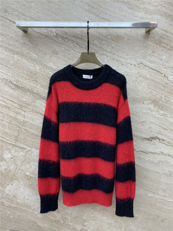 valentino red and black striped knitted sweater