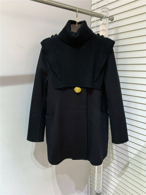 YSL wool mid-length coat with rose gold buttons