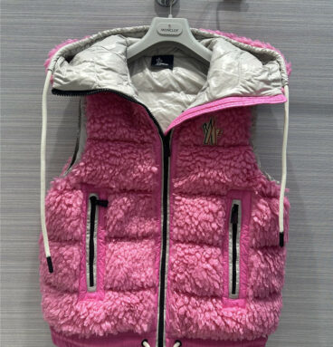 moncler teddy terry wool vest down jacket