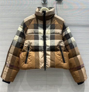 Burberry birch brown grid down jacket jacket