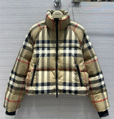 Burberry birch brown grid down jacket jacket