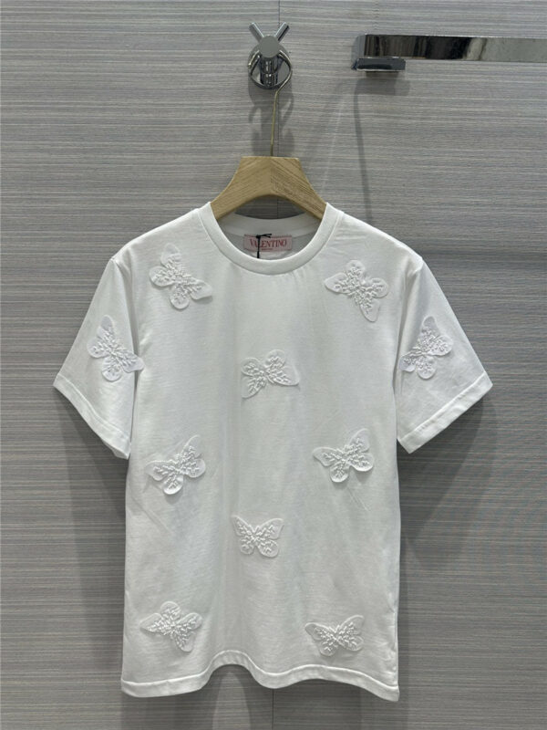 valentino embroidered butterfly cotton T-shirt