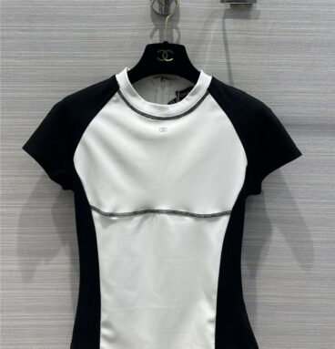 chanel black and white panda T-shirt
