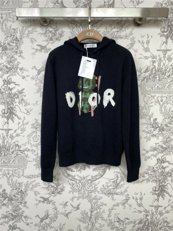 dior new hooded knitted sweatshirt