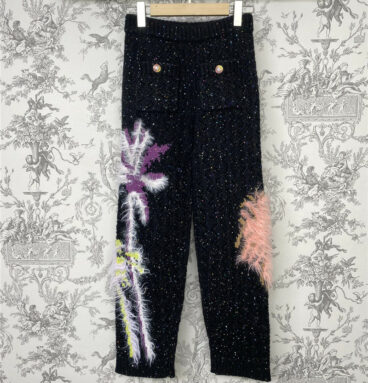 chanel heavy knitted trousers