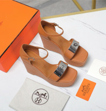 Hermès wedge platform sandals