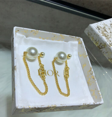 dior CD chain tassel earrings