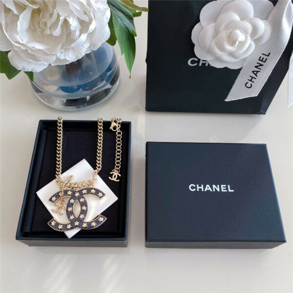chanel starry sky double c letter necklace