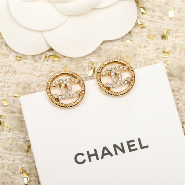 chanel round double C earrings