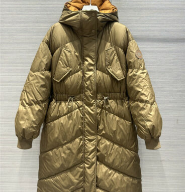 Hermès reversible double-layer thickened long down jacket