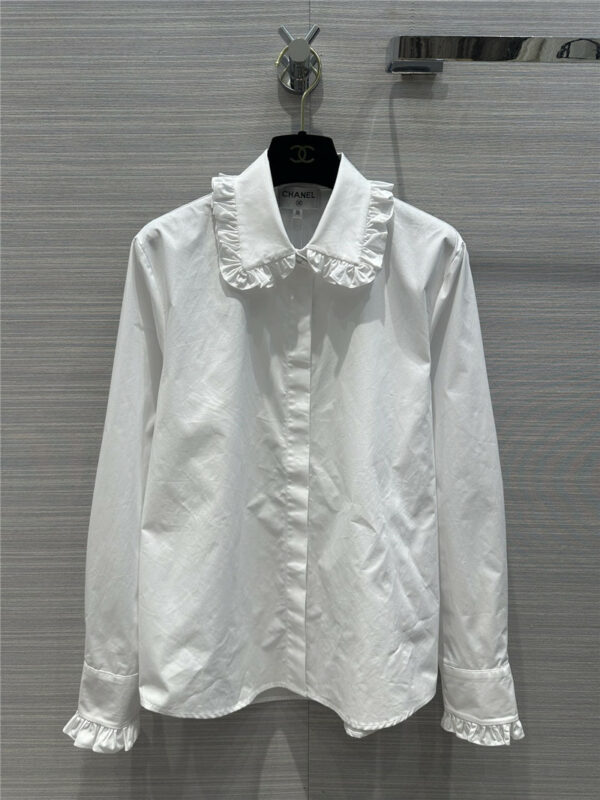 chanel new palace style lace collar shirt