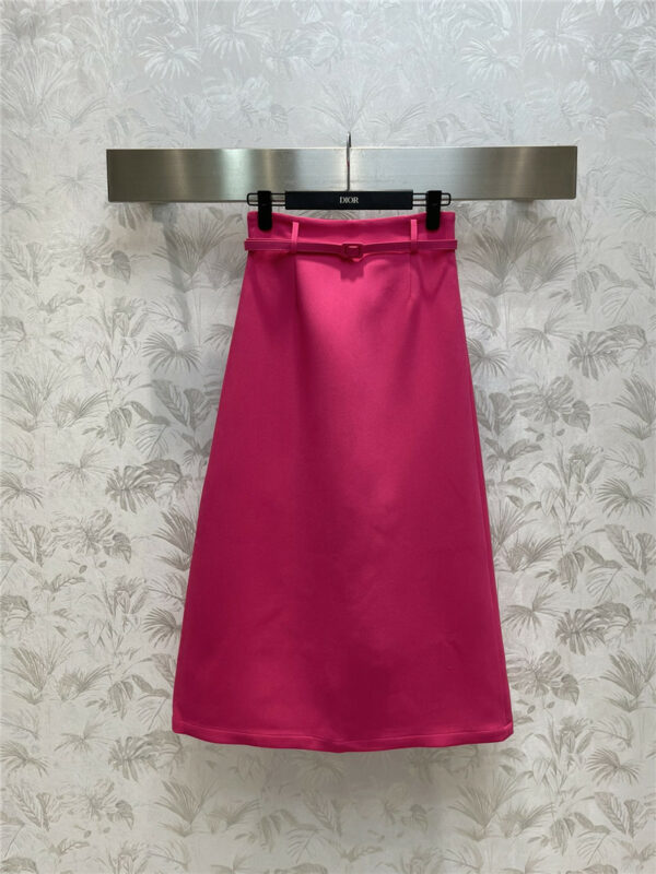 dior belted high-waisted A-line skirt