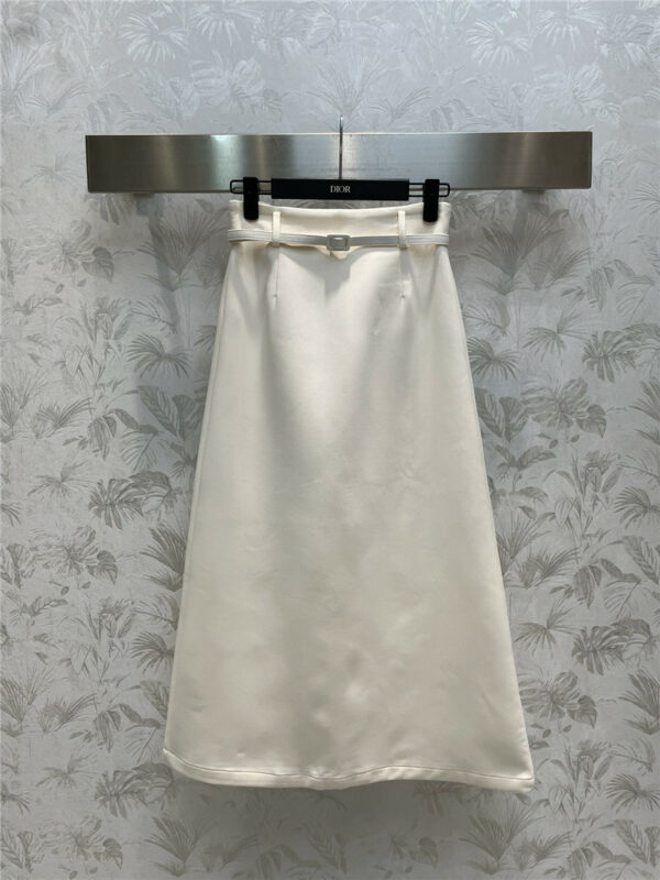 dior belted high-waisted A-line skirt
