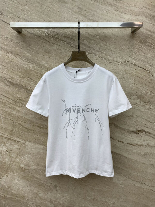 Givenchy reflective lightning print short-sleeved T-shirt