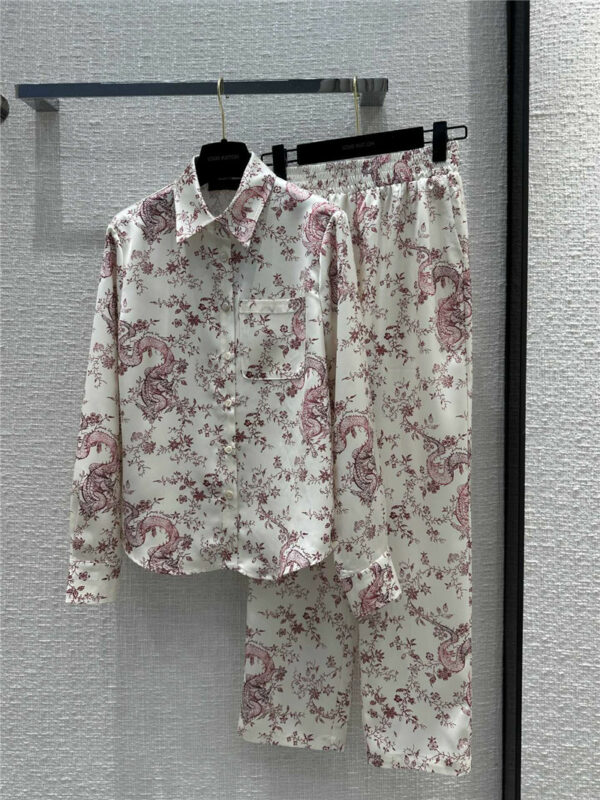 louis vuitton LV floral print pajama style suit