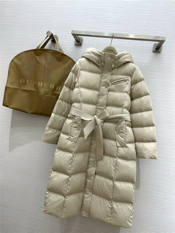 Burberry hooded long down jacket