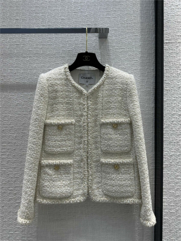 chanel cream platinum soft tweed jacket