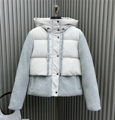 BC hooded knitted down jacket