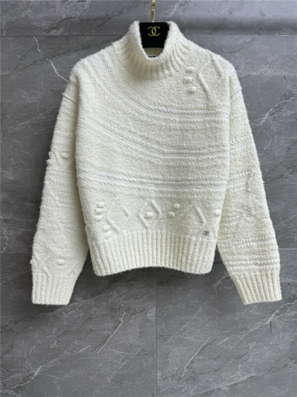 chanel three-dimensional turtleneck sweater