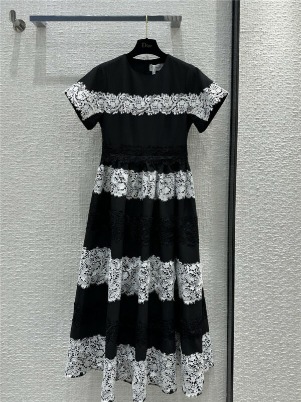 dior water soluble flower color block long dress