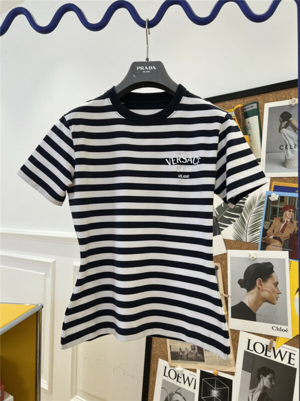 versace latest striped T-shirt