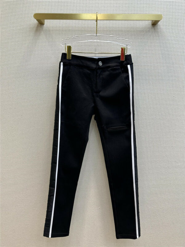 fendi logo elasticated web waist thin velvet skinny jeans