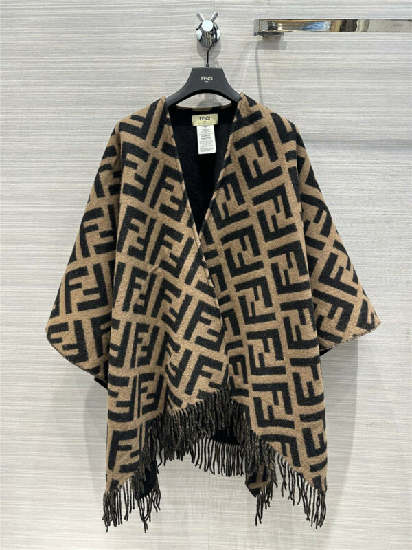 fendi cashmere shawl large scarf cloak