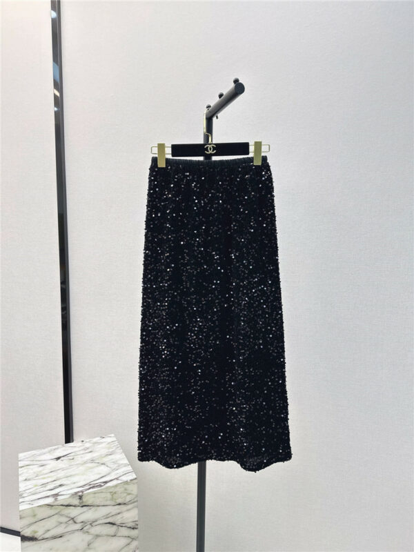 chanel new sequined skirt