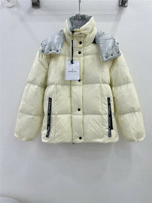 moncler contrasting color hooded bread down jacket